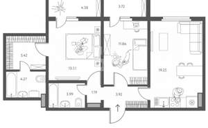 2-к квартира, вторичка, 67м2, 2/18 этаж