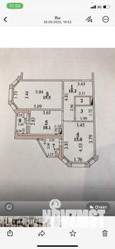 2-к квартира, вторичка, 60м2, 8/18 этаж