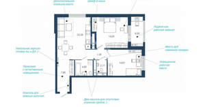 1-к квартира, вторичка, 50м2, 5/22 этаж