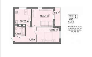 2-к квартира, вторичка, 54м2, 20/21 этаж