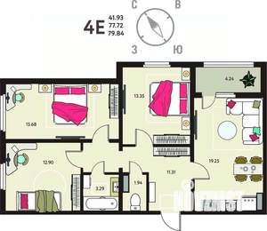 3-к квартира, вторичка, 80м2, 2/18 этаж