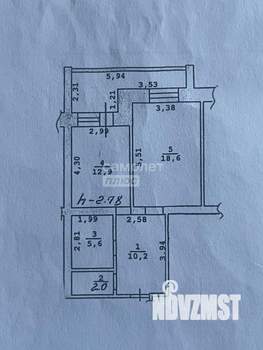 1-к квартира, вторичка, 54м2, 4/10 этаж