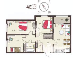 3-к квартира, вторичка, 80м2, 11/18 этаж