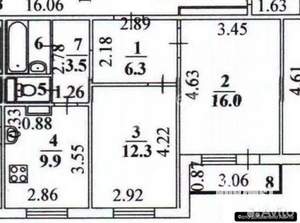2-к квартира, вторичка, 52м2, 5/5 этаж