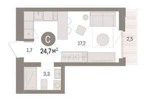 Студия квартира, вторичка, 25м2, 5/7 этаж