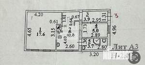 2-к квартира, вторичка, 41м2, 1/1 этаж