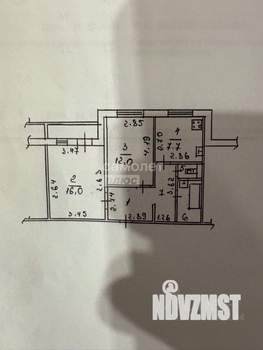 2-к квартира, вторичка, 52м2, 10/10 этаж