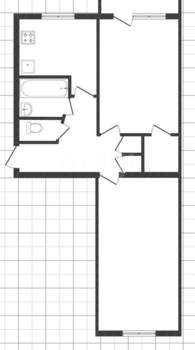 2-к квартира, вторичка, 44м2, 1/5 этаж