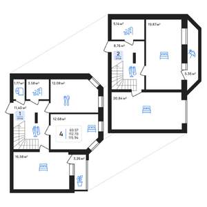 4-к квартира, строящийся дом, 116м2, 6/8 этаж