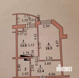 1-к квартира, вторичка, 56м2, 6/10 этаж