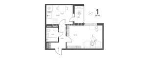 1-к квартира, вторичка, 39м2, 10/17 этаж