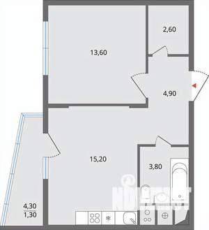 2-к квартира, строящийся дом, 42м2, 3/17 этаж