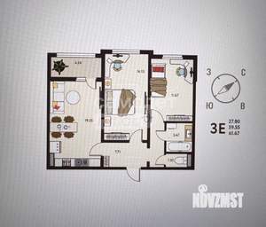 3-к квартира, вторичка, 62м2, 5/17 этаж