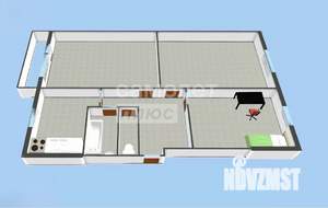 3-к квартира, вторичка, 61м2, 2/5 этаж