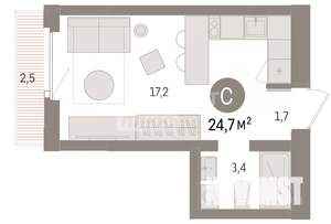 Студия квартира, вторичка, 25м2, 4/11 этаж