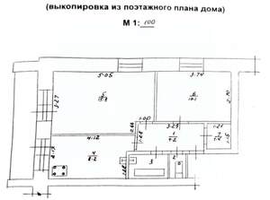 2-к квартира, вторичка, 43м2, 3/3 этаж