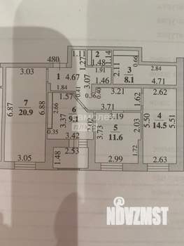 3-к квартира, вторичка, 84м2, 17/21 этаж