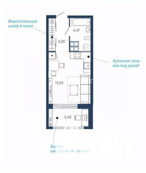 Студия квартира, вторичка, 32м2, 10/23 этаж