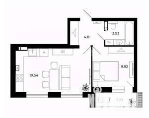 1-к квартира, вторичка, 42м2, 8/10 этаж