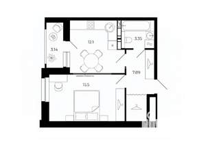 1-к квартира, вторичка, 41м2, 23/24 этаж