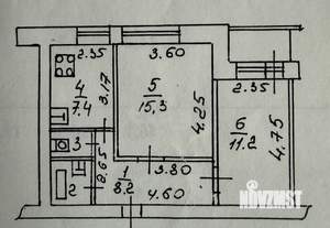 2-к квартира, вторичка, 46м2, 6/9 этаж