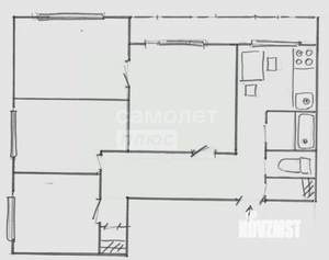4-к квартира, вторичка, 63м2, 8/9 этаж