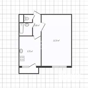 1-к квартира, вторичка, 36м2, 4/6 этаж
