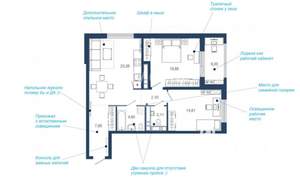 2-к квартира, вторичка, 78м2, 6/22 этаж
