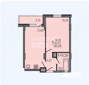 1-к квартира, вторичка, 43м2, 12/22 этаж