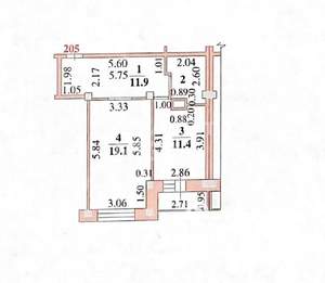 1-к квартира, вторичка, 50м2, 11/21 этаж