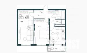 2-к квартира, вторичка, 58м2, 2/19 этаж