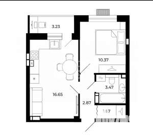 1-к квартира, вторичка, 38м2, 8/10 этаж