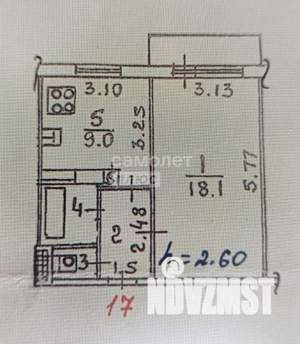 1-к квартира, вторичка, 35м2, 2/9 этаж