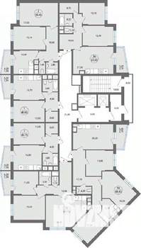 2-к квартира, строящийся дом, 61м2, 17/17 этаж