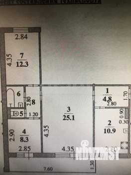 3-к квартира, вторичка, 68м2, 6/9 этаж