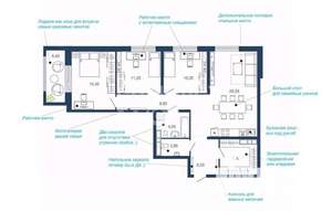 3-к квартира, вторичка, 102м2, 6/23 этаж