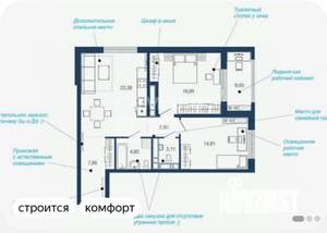 3-к квартира, вторичка, 78м2, 5/25 этаж