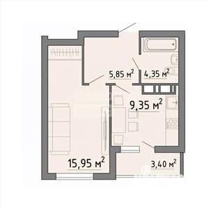 1-к квартира, вторичка, 39м2, 9/19 этаж
