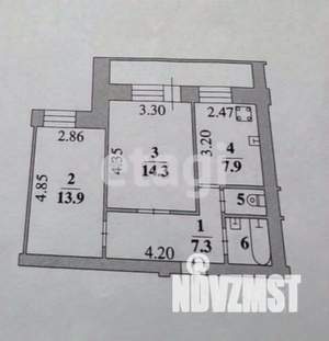2-к квартира, вторичка, 48м2, 3/10 этаж