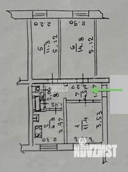 3-к квартира, вторичка, 53м2, 3/3 этаж