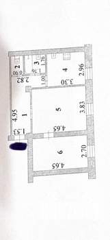 2-к квартира, вторичка, 53м2, 1/4 этаж