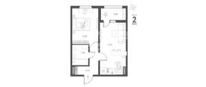 1-к квартира, вторичка, 37м2, 12/17 этаж