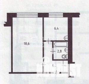 1-к квартира, вторичка, 31м2, 2/5 этаж