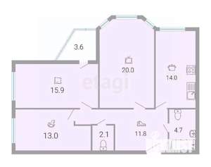 3-к квартира, вторичка, 86м2, 7/17 этаж