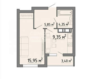 1-к квартира, вторичка, 39м2, 9/19 этаж