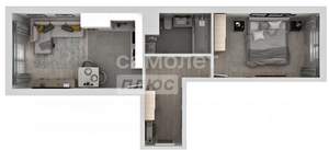 1-к квартира, вторичка, 45м2, 12/17 этаж