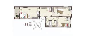 3-к квартира, вторичка, 66м2, 12/17 этаж