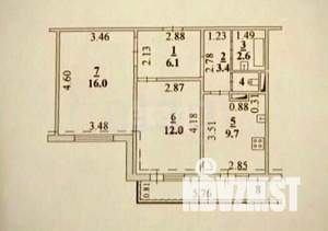 2-к квартира, вторичка, 51м2, 2/11 этаж