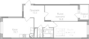 2-к квартира, строящийся дом, 73м2, 5/17 этаж