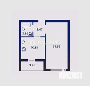 1-к квартира, вторичка, 43м2, 8/17 этаж